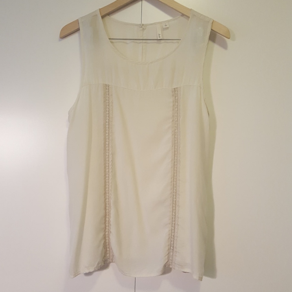 Nordstrom Lace Trim Woven Tank, Sz L